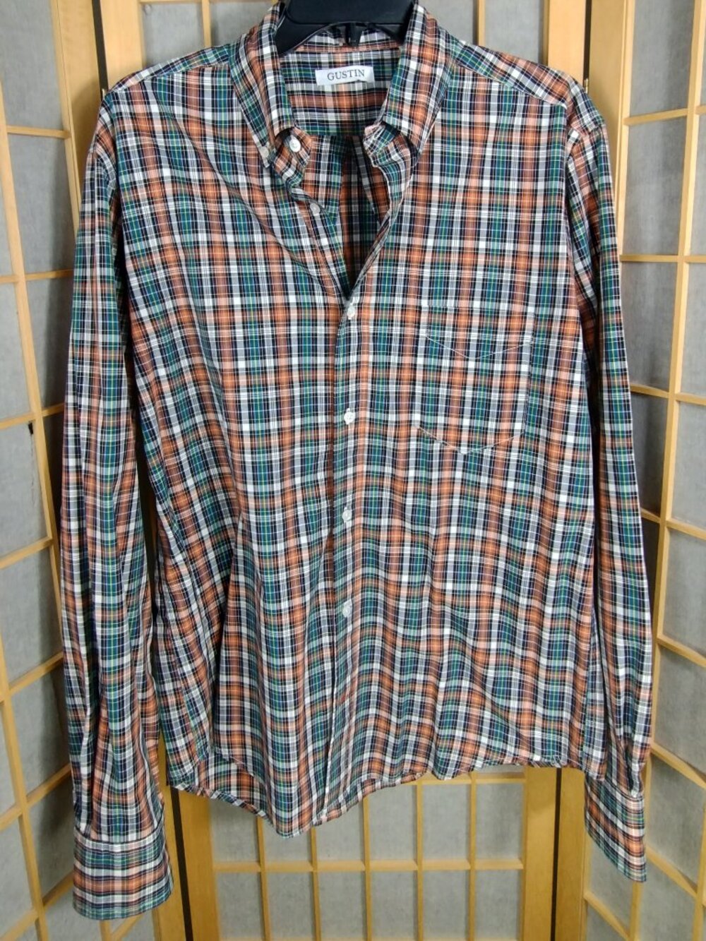Gustin Plaid Multi Color Long Sleeve Button Down Shirt Size XL